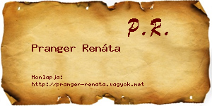 Pranger Renáta névjegykártya